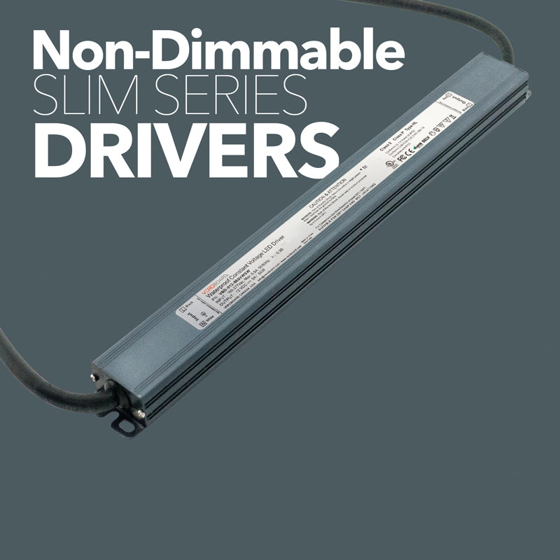 Slim Non-Dimmable LED driver with output voltage options for reliable lighting solutions.