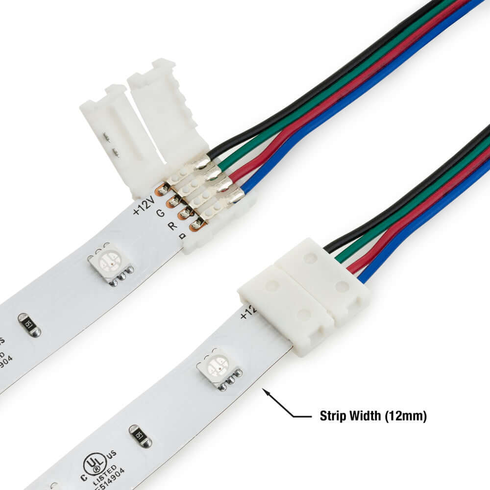 VBD-RGBCON-12MM-CRNR Solderless Quick Connector RGB to RGB LED Strip, Veroboard