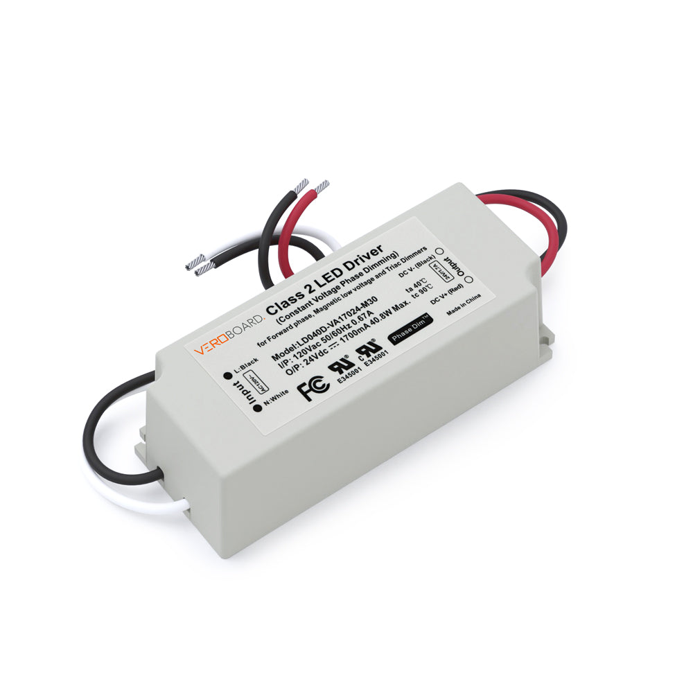 LD040D-VA17024-M30 Triac dimmable Constant Voltage LED Driver, 24V 40W, veroboard 
