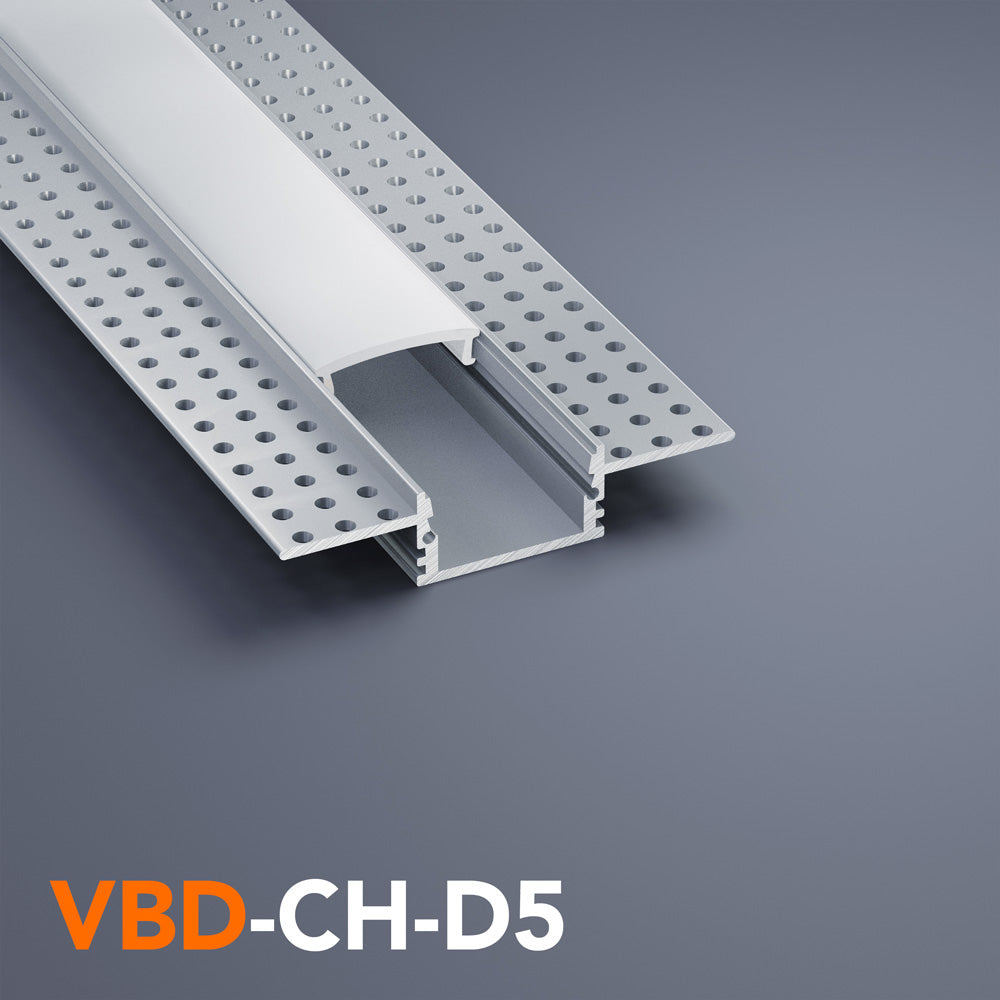 VBD-CH-D5 Drywall(Plaster-In) LED Aluminum Channel 2.4Meters(94.4in) and 3Meters(118in) - veroboard