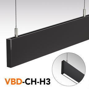 VBD-CH-H3 Narrow Black hanging Aluminum Channel 2.4Meters(94.4in) and 3Meters(118in), Veroboard