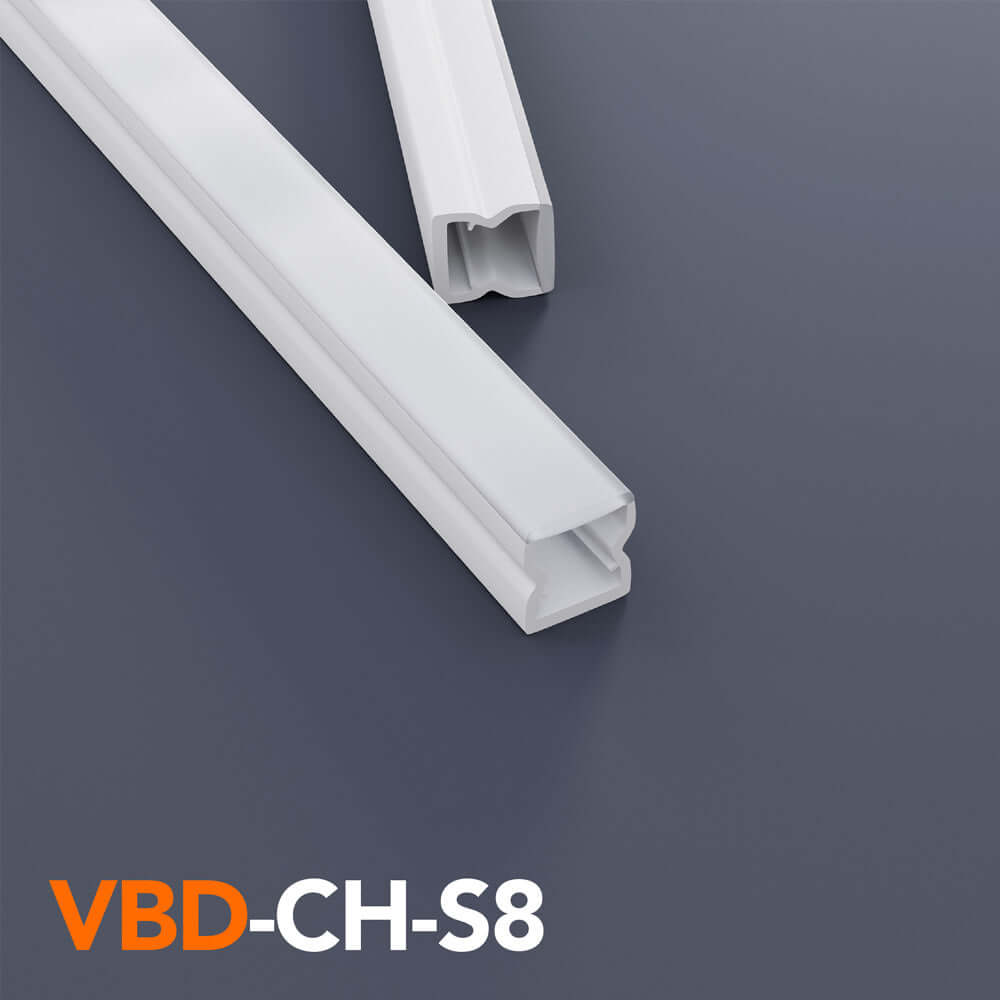 VBD-CH-S8 Waterproof PMMA Light Fixture Profile 2.4Meters(94.4in) and 3Meters(118in) - veroboard