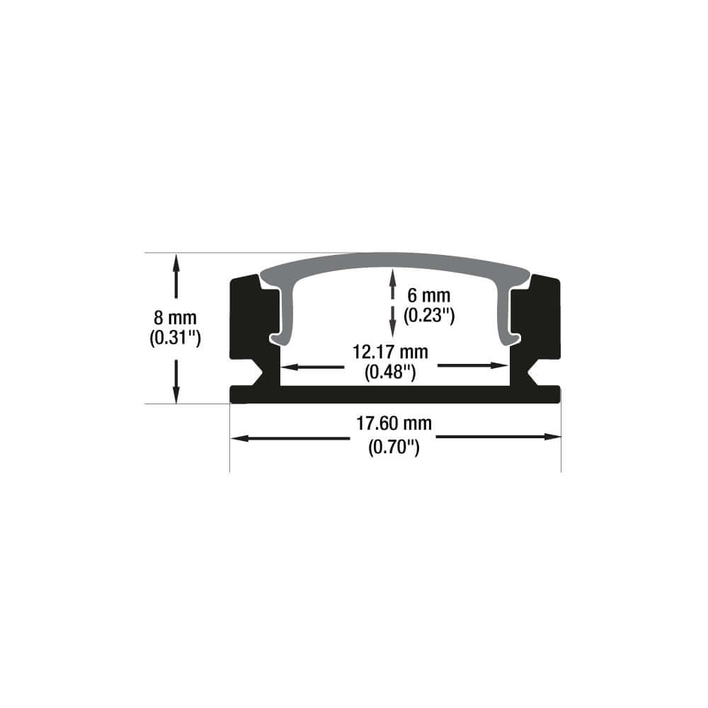 VBD-CH-S55B Black LED Aluminum Channel