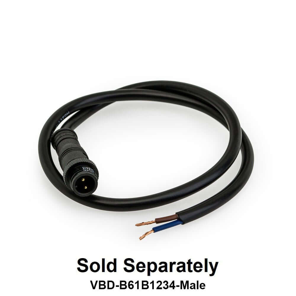 VBD-B61B1234 Male connector cable for LED products, sold separately, ideal for electrical connections.