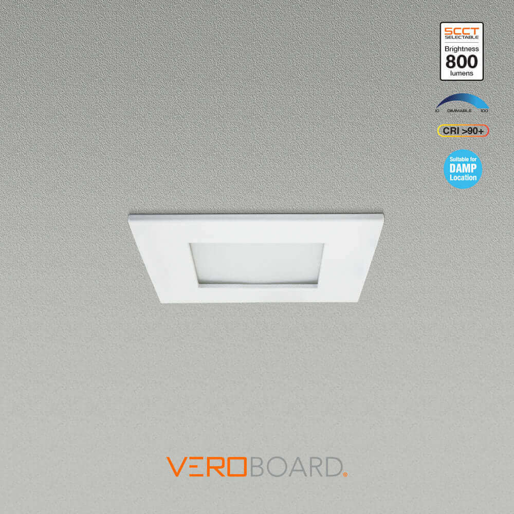 LED-S12W-1224V-5CCTWH-SQ, 4 inch Recessed Ceiling Light