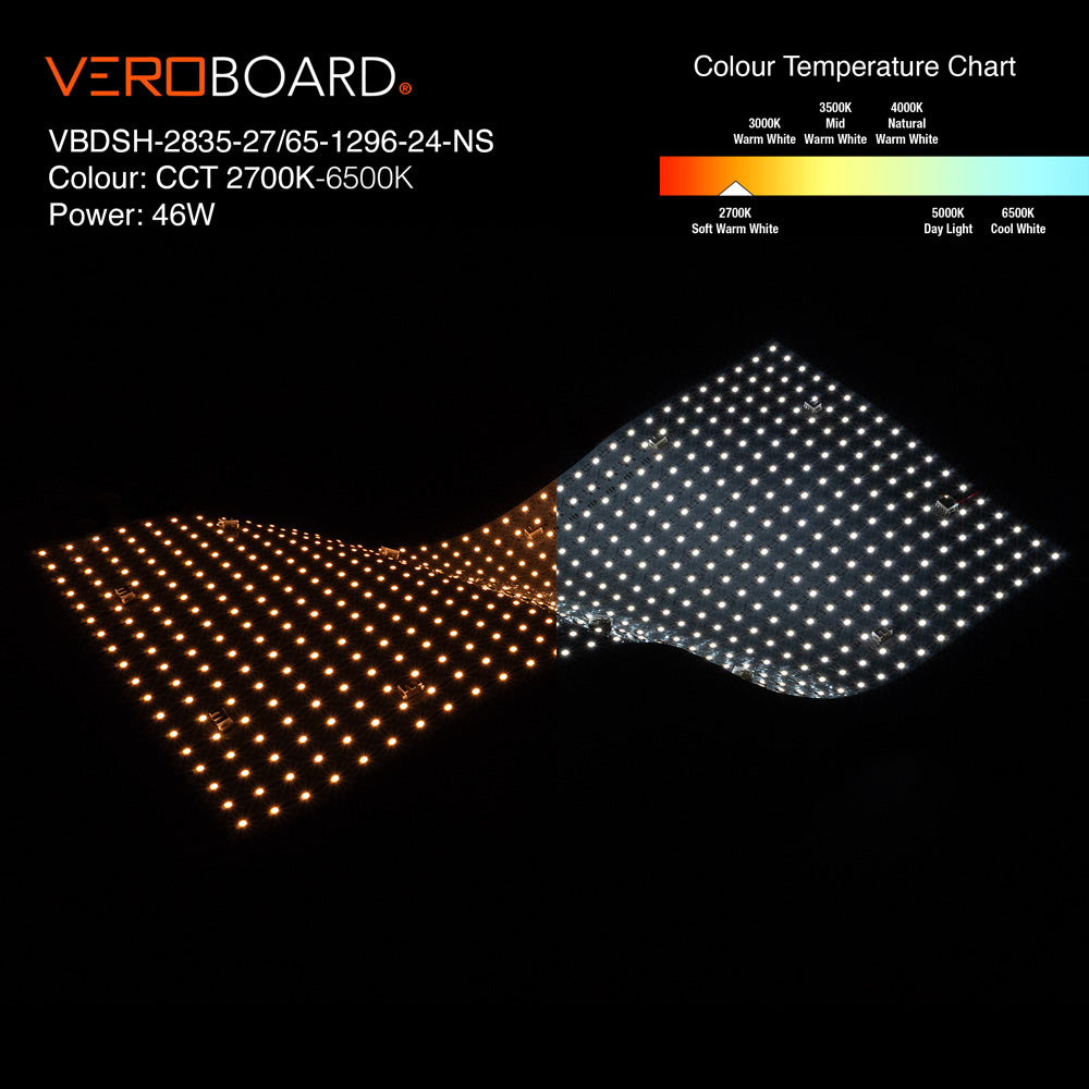VBDSH-2835-27/65-1296-24-NS Flexible LED Backlighting Sheet Adjustable CCT