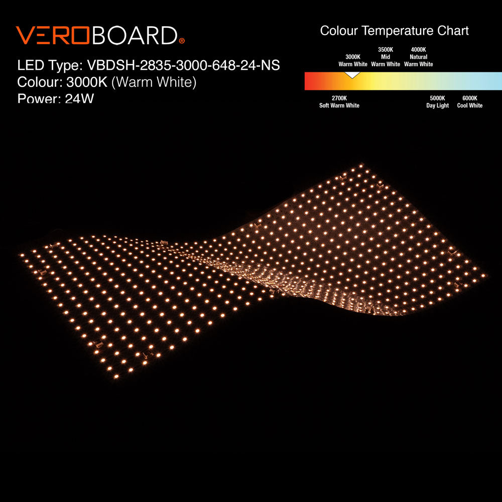 VBDSH-2835-3000-648-24-NS Flexible LED Backlighting Sheet - veroboard 