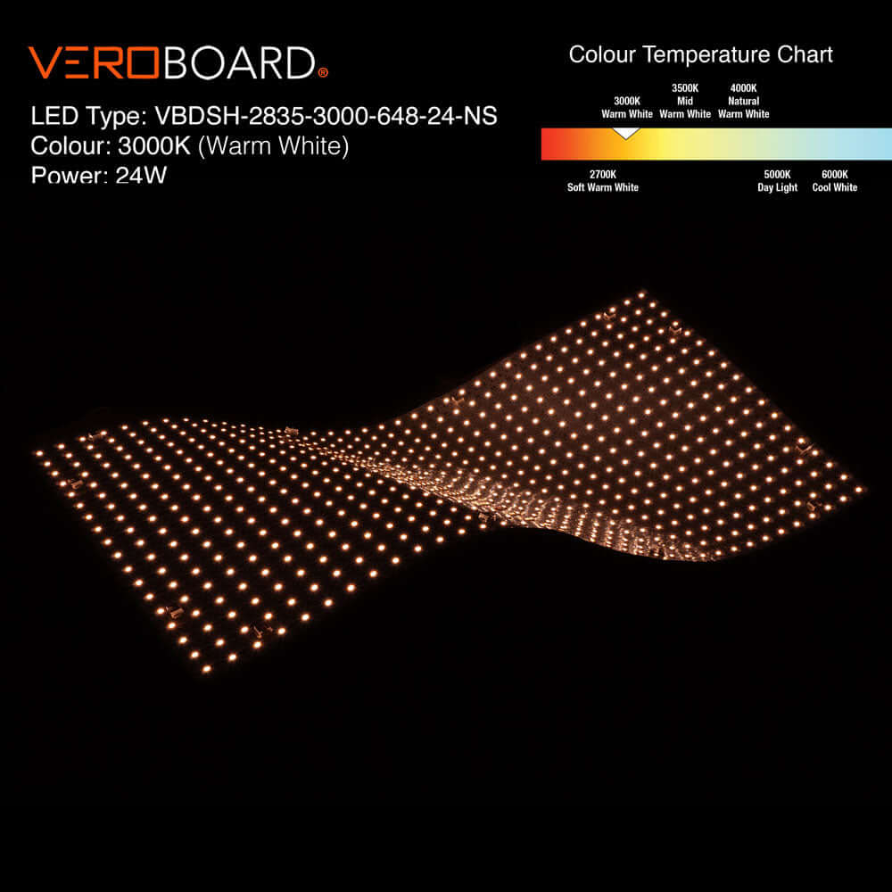 VBDSH-2835-3000-648-24-NS Flexible LED Backlighting Sheet - veroboard