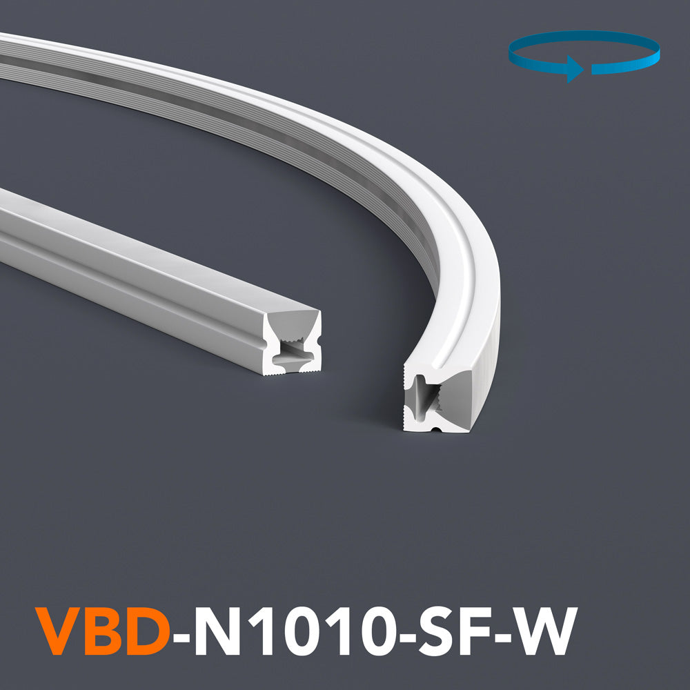 VBD-N1010-SF-W White Silicon Flexible LED Neon channel - veroboard
