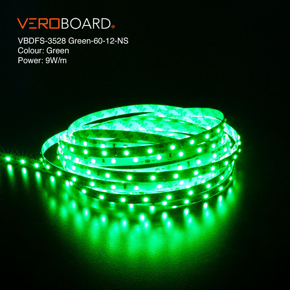 VBDFS-3528-Green 12V LED Strip - 9W/m, Dimmable