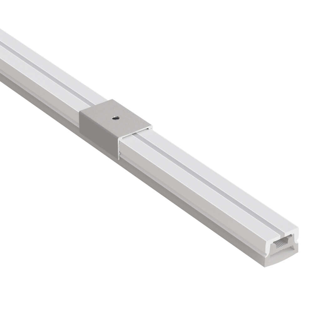 White silicone flexible LED neon channel, model VBD-N2014-SF-W, designed for indoor and outdoor usage.