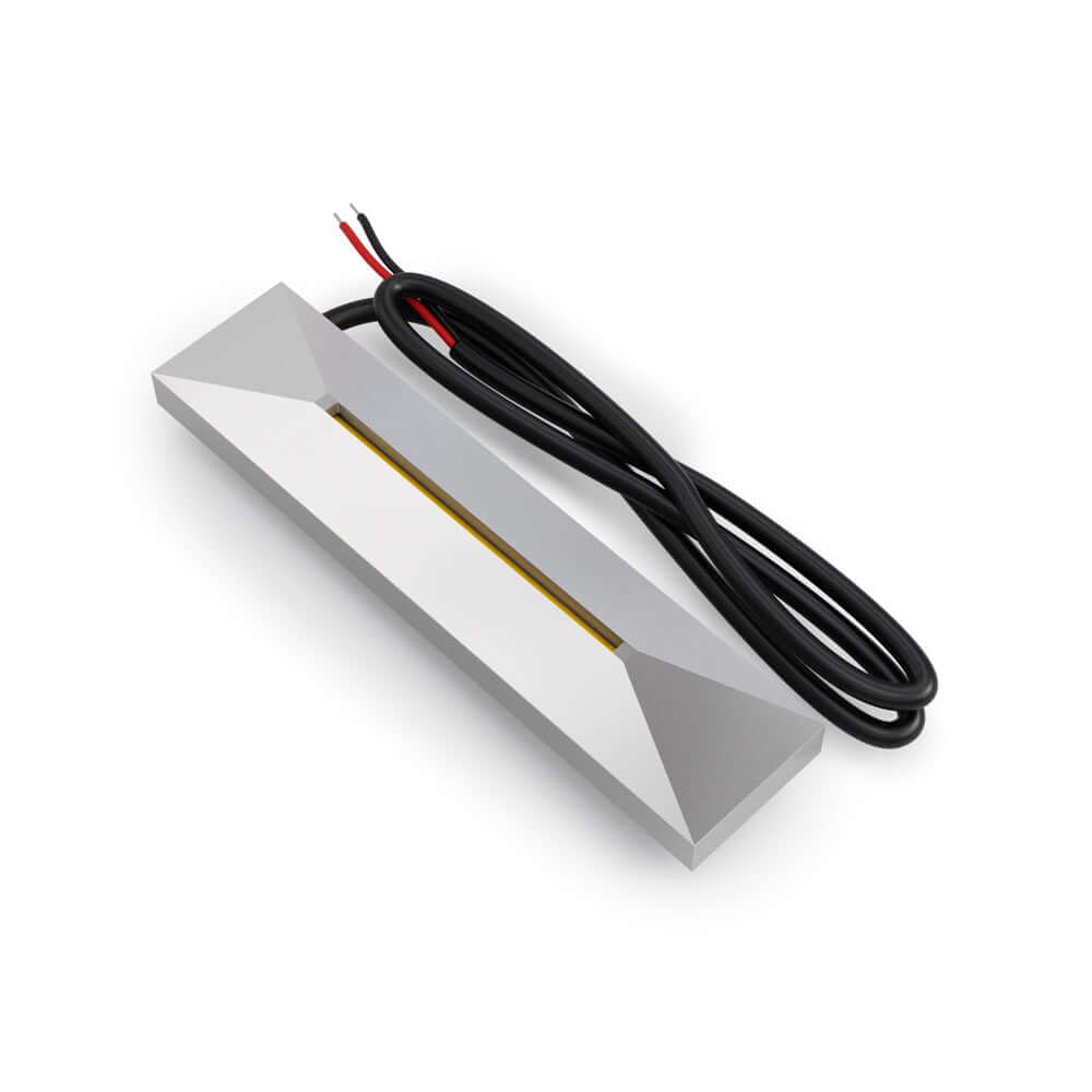 VBD-COB-24V-100L-xxxx-STP4-Silver 4 inch step light with black cable, 24V, 0.6W, CRI over 90.