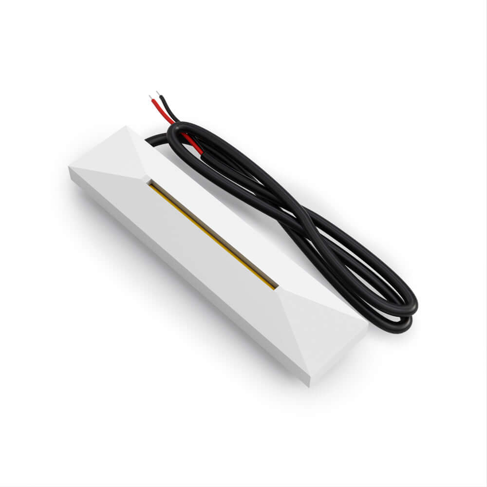 VBD-COB-24V-100L-xxxx-STP4-White 4 inch Step Light with black cable, 24V, 0.6W, horizontal or vertical installation.