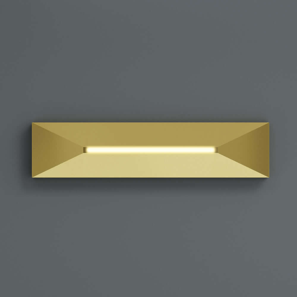 Gold 4-inch step light model VBD-COB-24V-100L with horizontal or vertical mounting options.