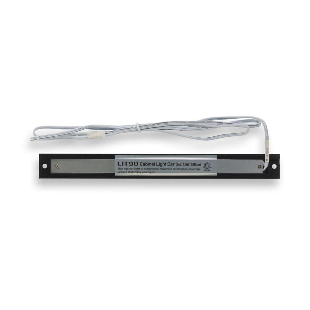 VBD-COB-24V-400L-Black 8 inch COB Linear Cabinet Light with 4.5W power and 400 lumens brightness.