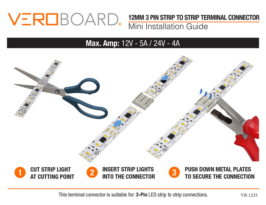 VBD-HBBC-12MM-2S LED Strip to Strip Connector