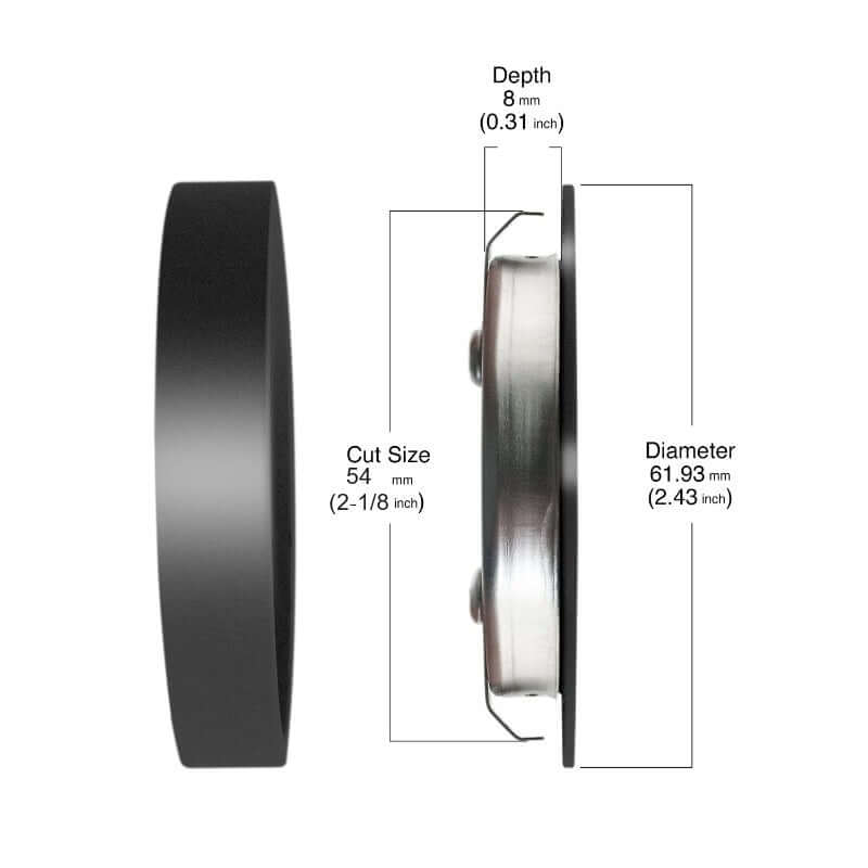 VBUN-R25-12V-Black Retrofit Cabinet Light 12V 2.5W Matt Series, Veroboard