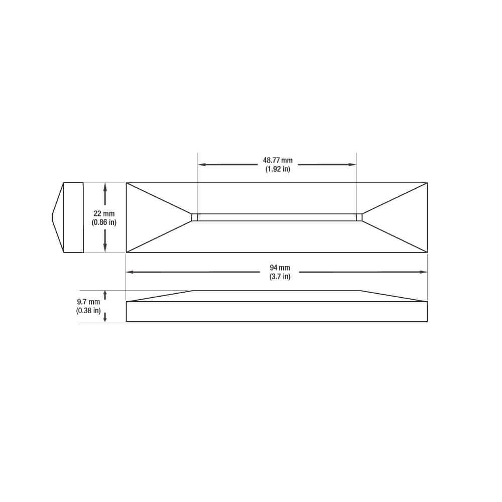 Technical drawing of VBD-COB-24V-100L-xxxx-STP4-White 4 inch step light dimensions, detailing size and shape.