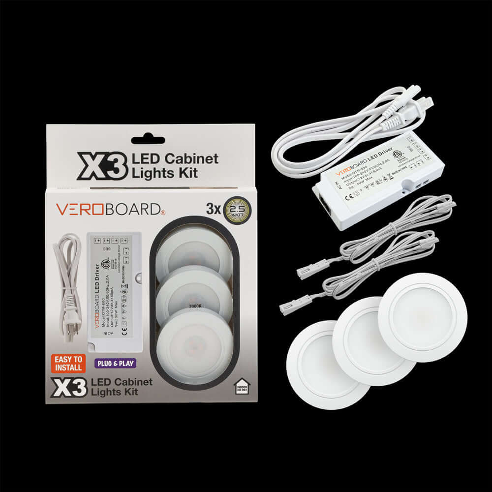 VBUN-25-12-W3K Retrofit Cabinet Light Kit - Pack of 3