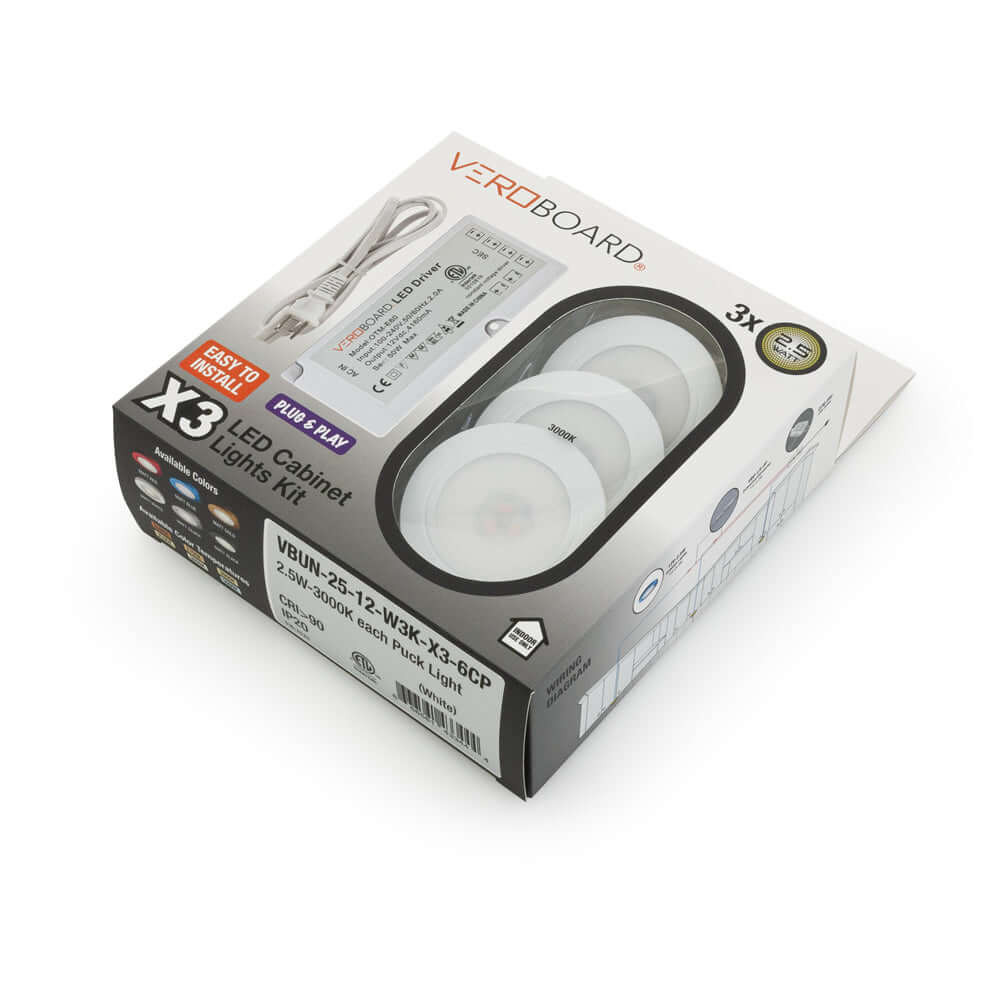 VBUN-25-12-W3K Retrofit Cabinet Light Kit - Pack of 3
