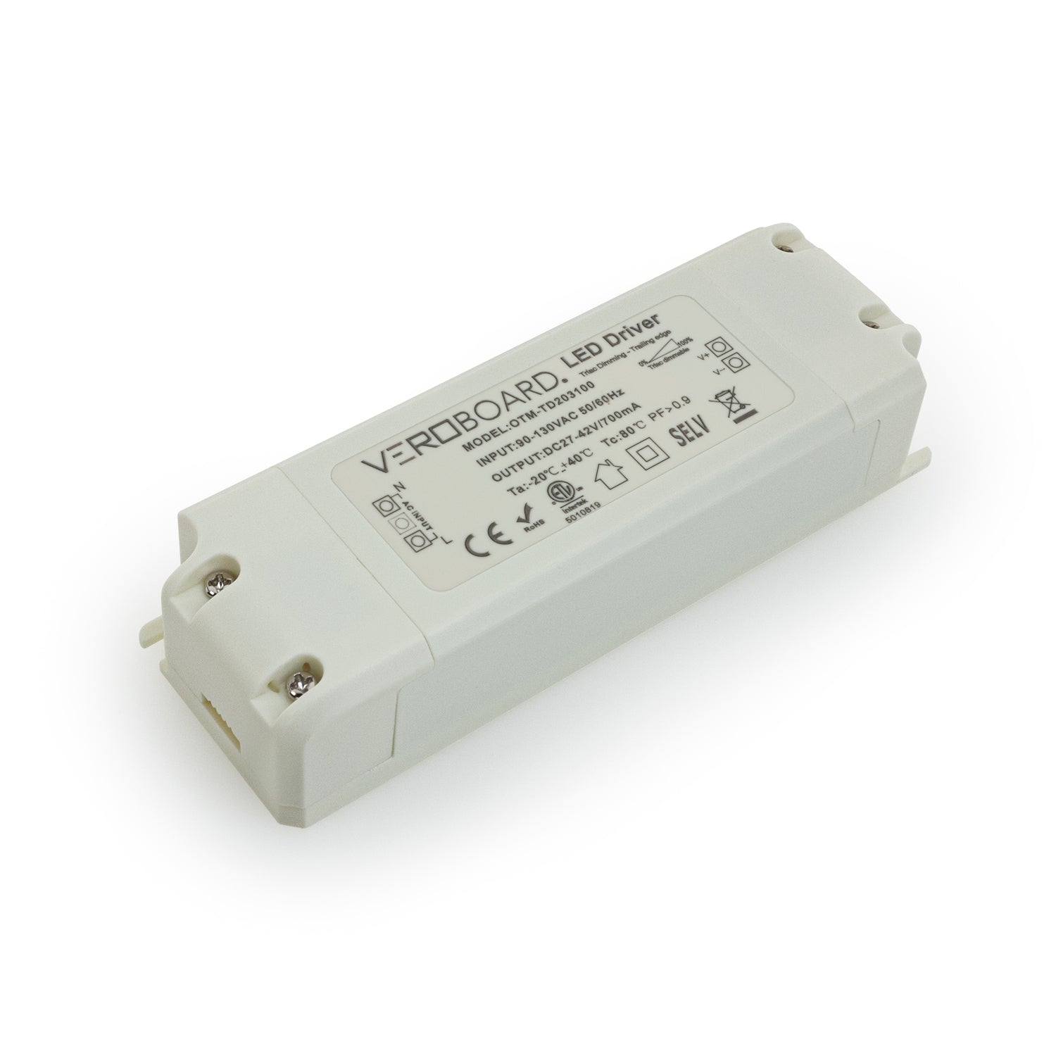 CCPSD series Constant Current LED Driver - DiodeDrive® - TRIAC Dimmable -  25W - 700mA - 25-35 VDC - CCPSD-25W-700T