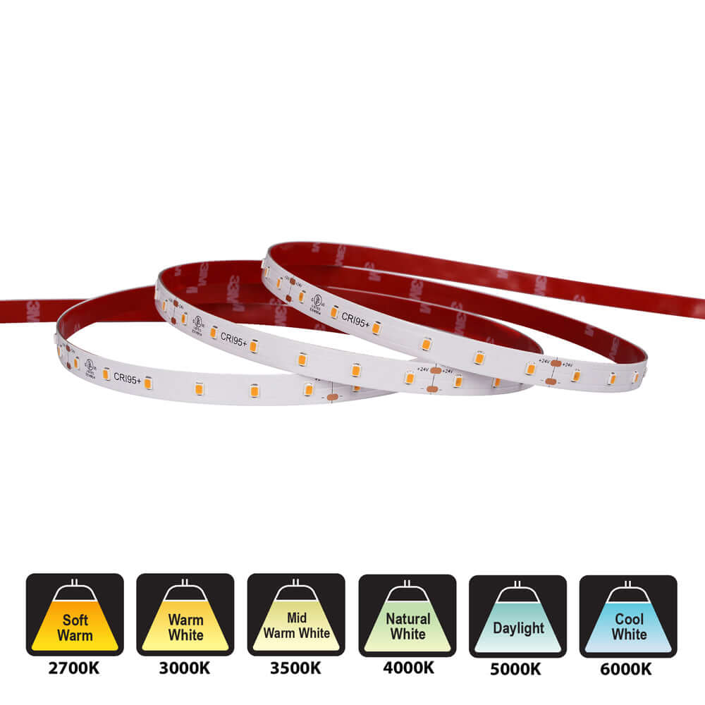 VBDFS-L2835-xxxx-60-24-NS 500Lm/m(152Lm/ft) 4.8W/m(1.5W/ft) CCT(2.7K, 3K, 3.5K, 4K, 5K, 6K) led strip, led ribbon, veroboard