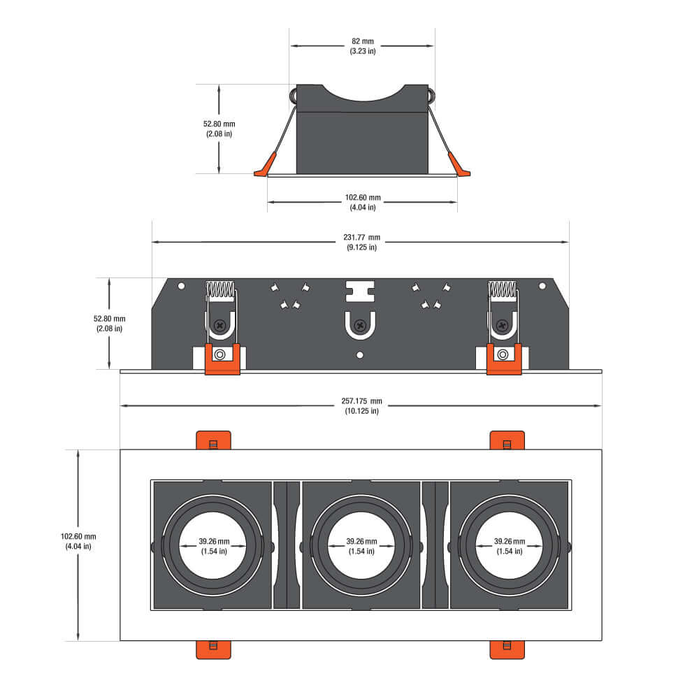 VBD-MTR-77T Low Voltage IC Rated Recessed Light Trim, Veroboard