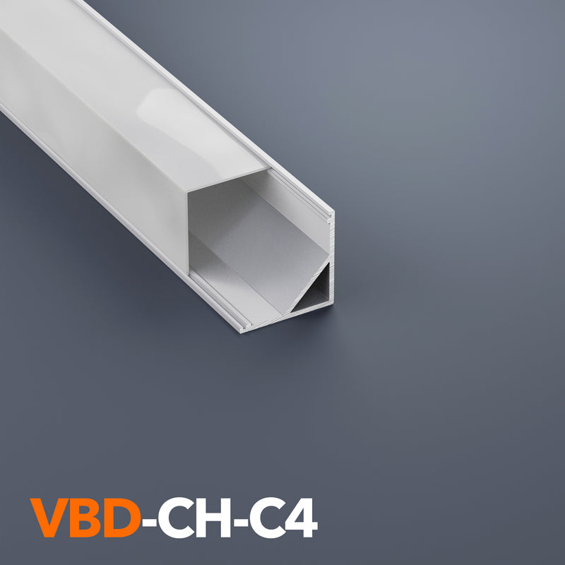 VBD-CH-C4 Corner Mount Square Linear Aluminum Channel 2.4Meters(94.4in) and 3Meters(118in) - veroboard