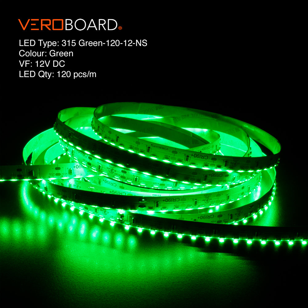 VBDFS-315-xxxx-120-12-NS Side Emitting LED Strip, 1320Lm/m(402Lm/ft) 9W/m(3W/ft) CCT(3K, 5K, Green) led ribbon, led strip veroboard
