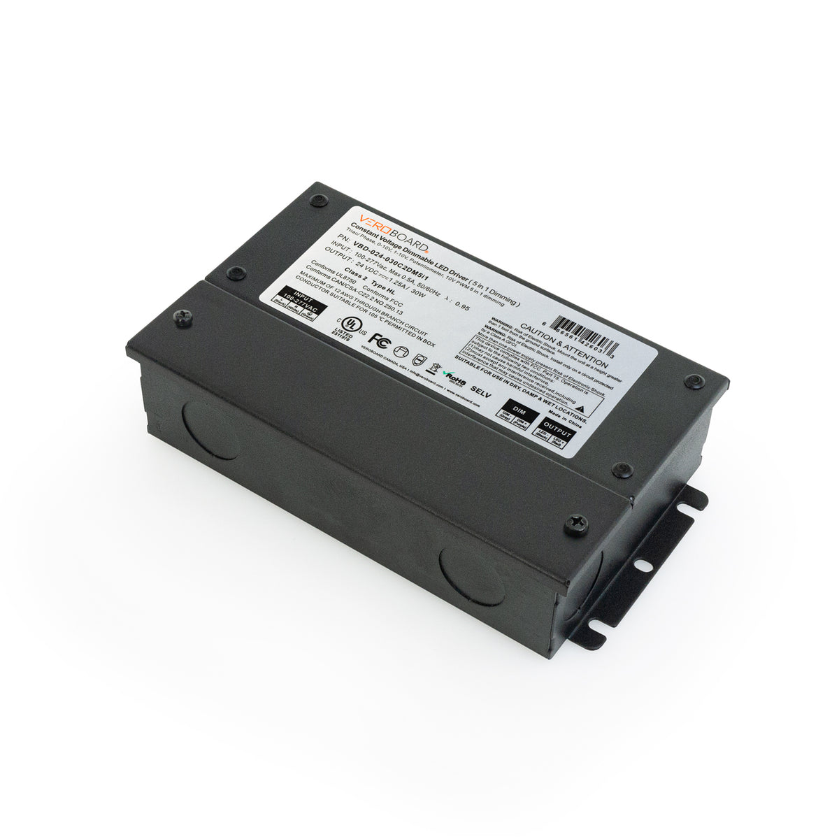 VBD-024-030C2DM5i1 Constant Voltage Dimmable Driver (5 in 1), Veroboard