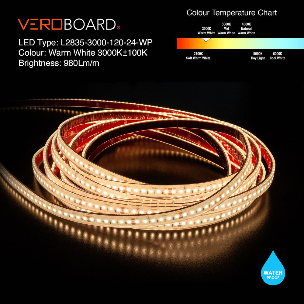 5V 12V 24V 2835 CCT LED Strip Dual Color Warm White +Cool White 3000K-6000K