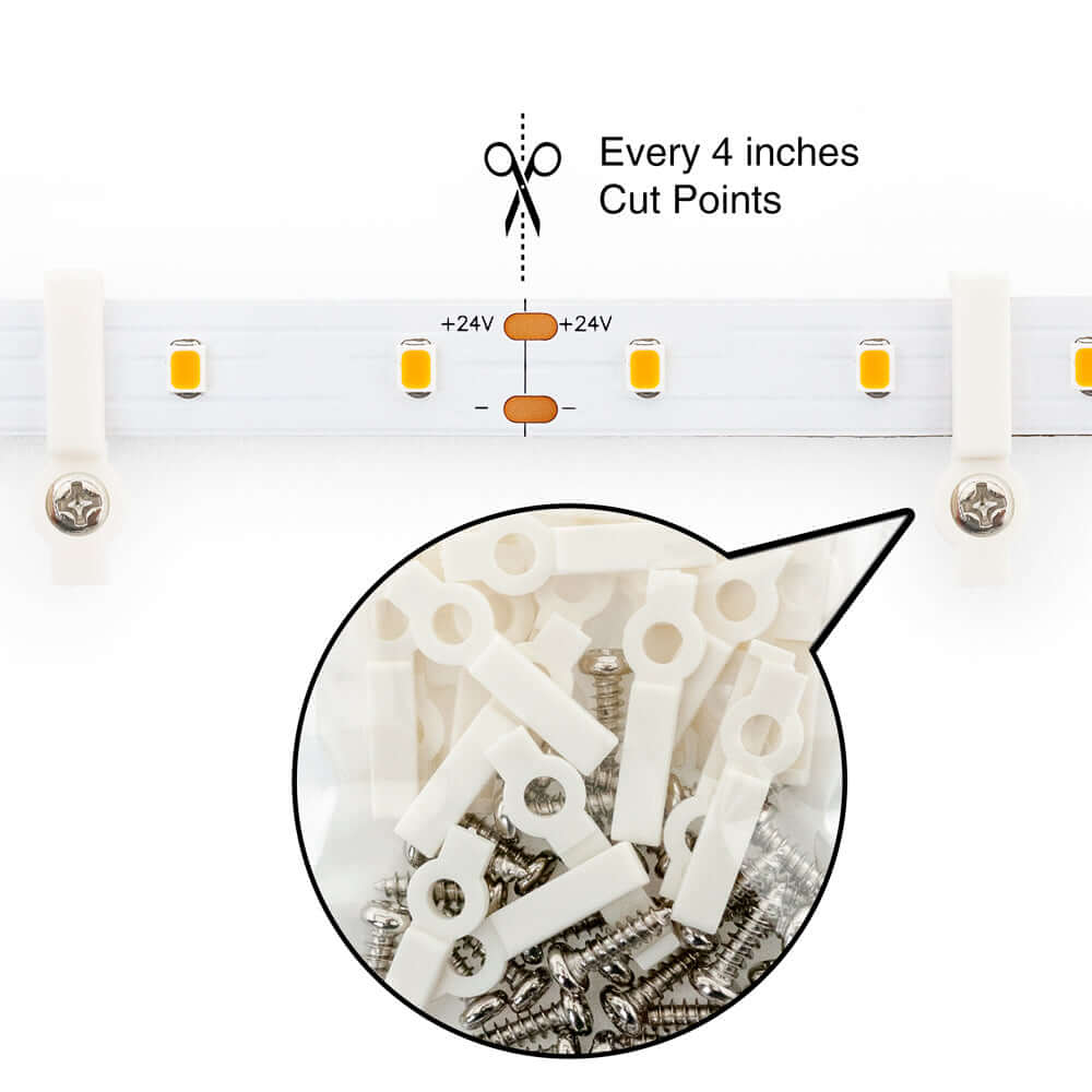 VBDFS-L2835-xxxx-60-24-NS 500Lm/m(152Lm/ft) 4.8W/m(1.5W/ft) CCT(2.7K, 3K, 3.5K, 4K, 5K, 6K) led strip, led ribbon, veroboard