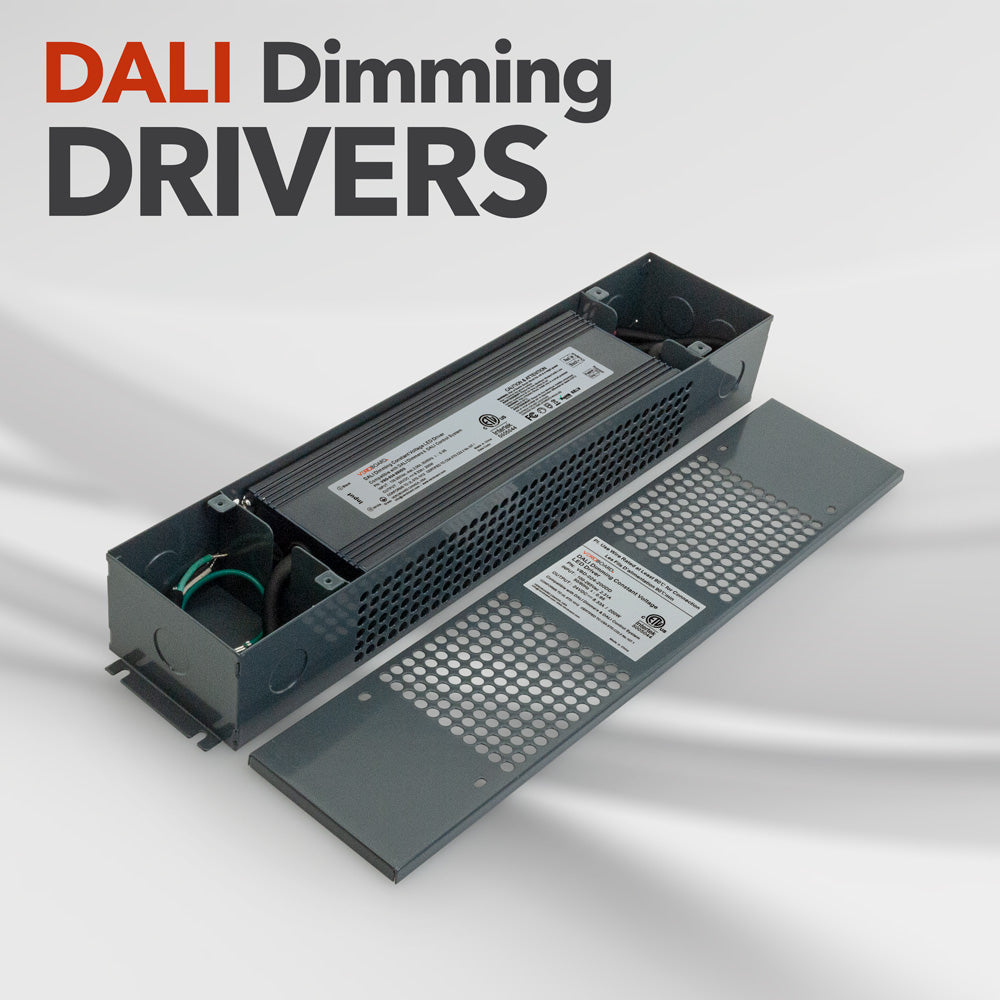 DALI dimming constant voltage LED driver model with mesh cover, ideal for precise lighting control.