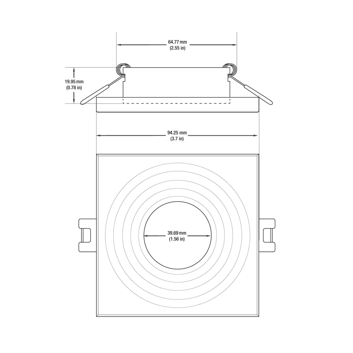 VBD-MTR-1C Low Voltage IC Rated Recessed Light Trim