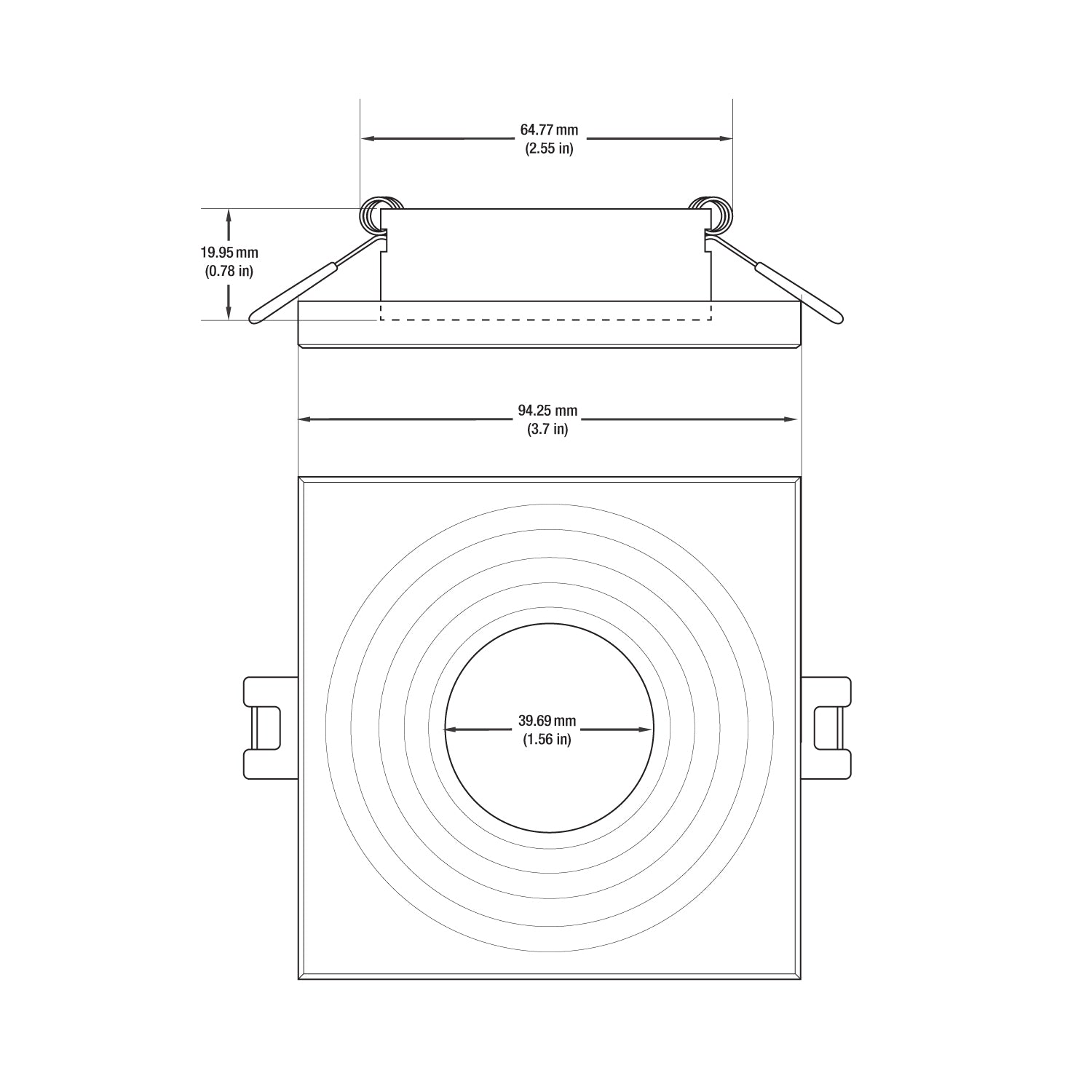 VBD-MTR-1C Low Voltage IC Rated Recessed Light Trim