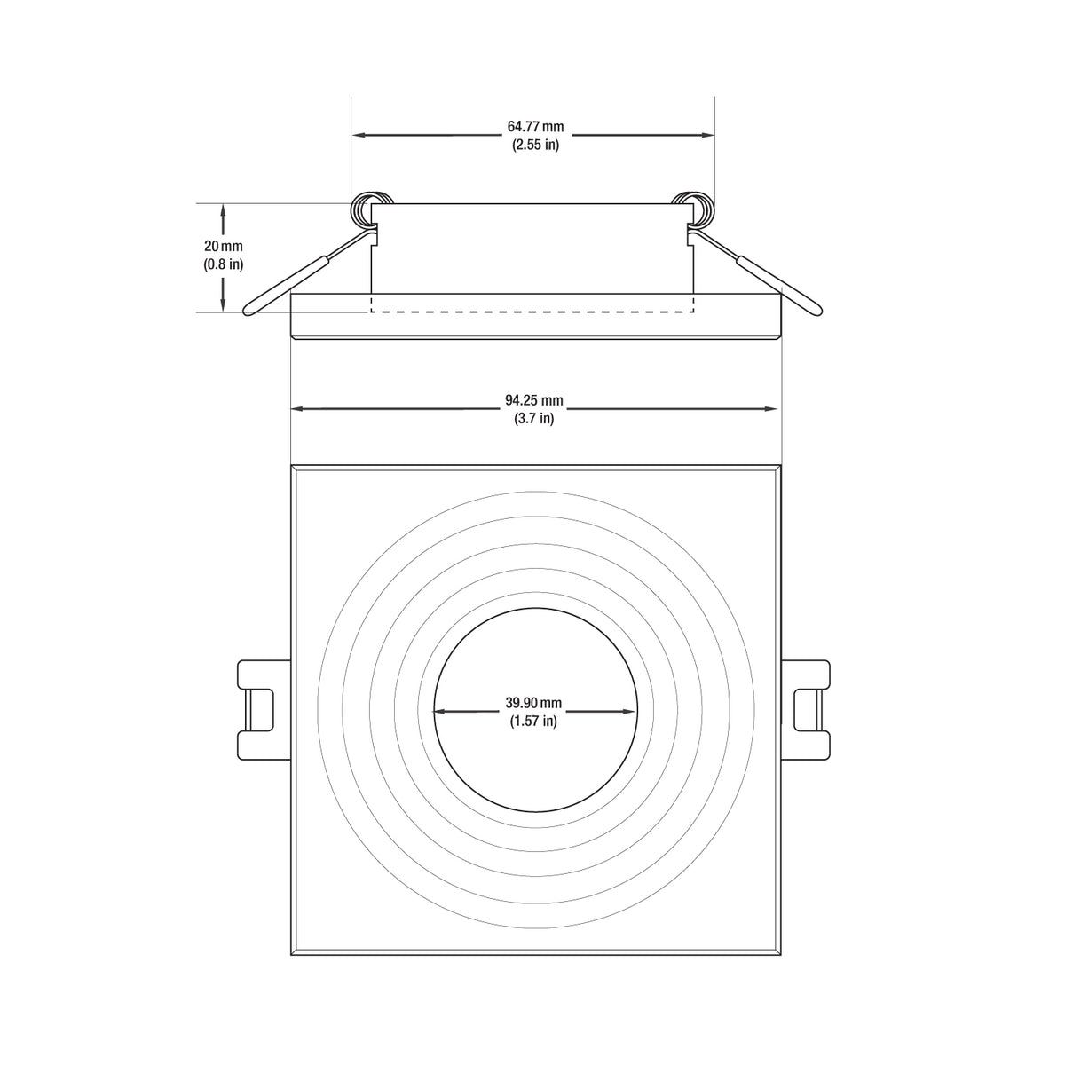 VBD-MTR-1W Low Voltage IC Rated Recessed Light Trim