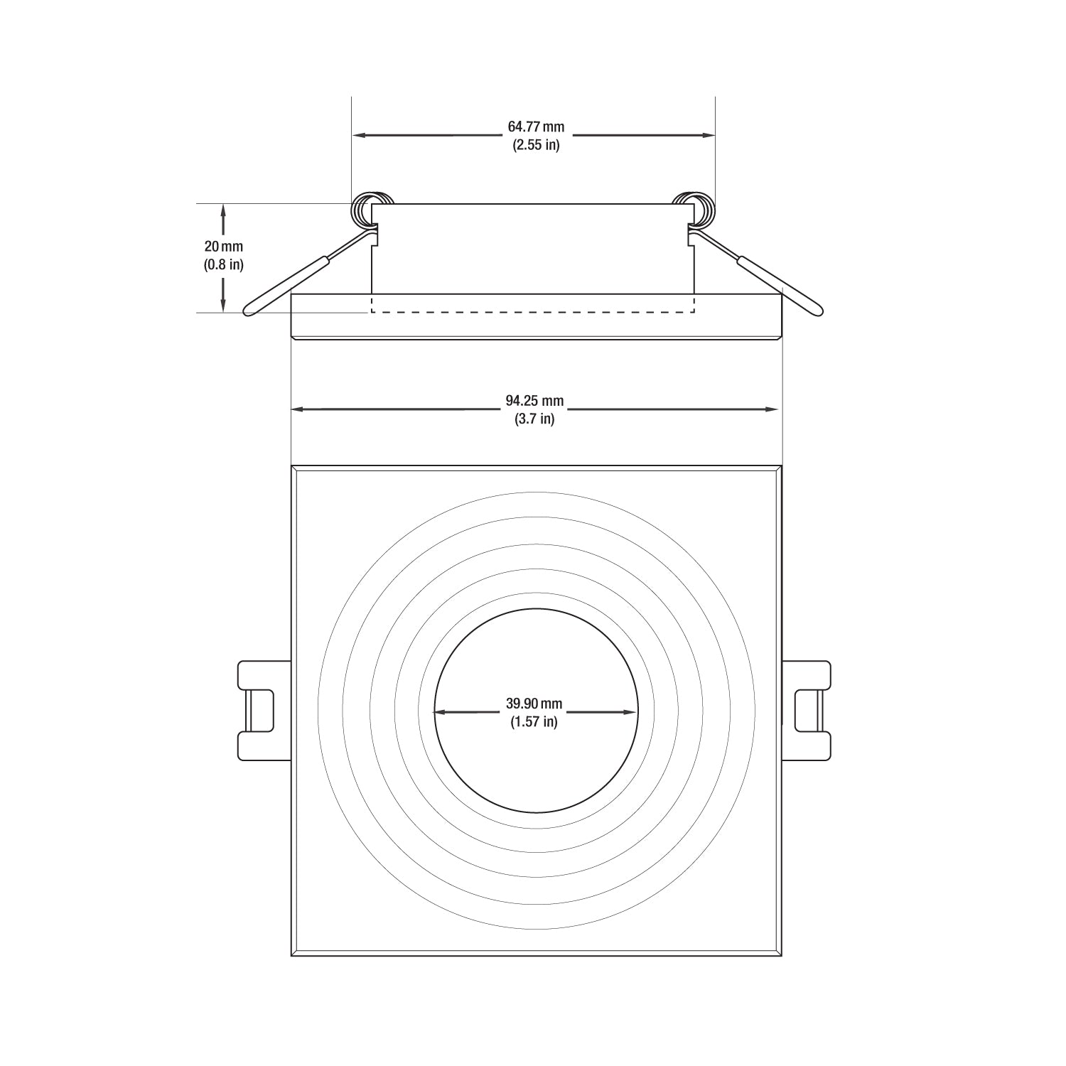 VBD-MTR-1W Low Voltage IC Rated Recessed Light Trim