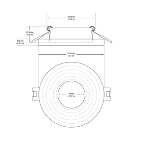VBD-MTR-13B Low Voltage IC Rated Recessed Light Trim