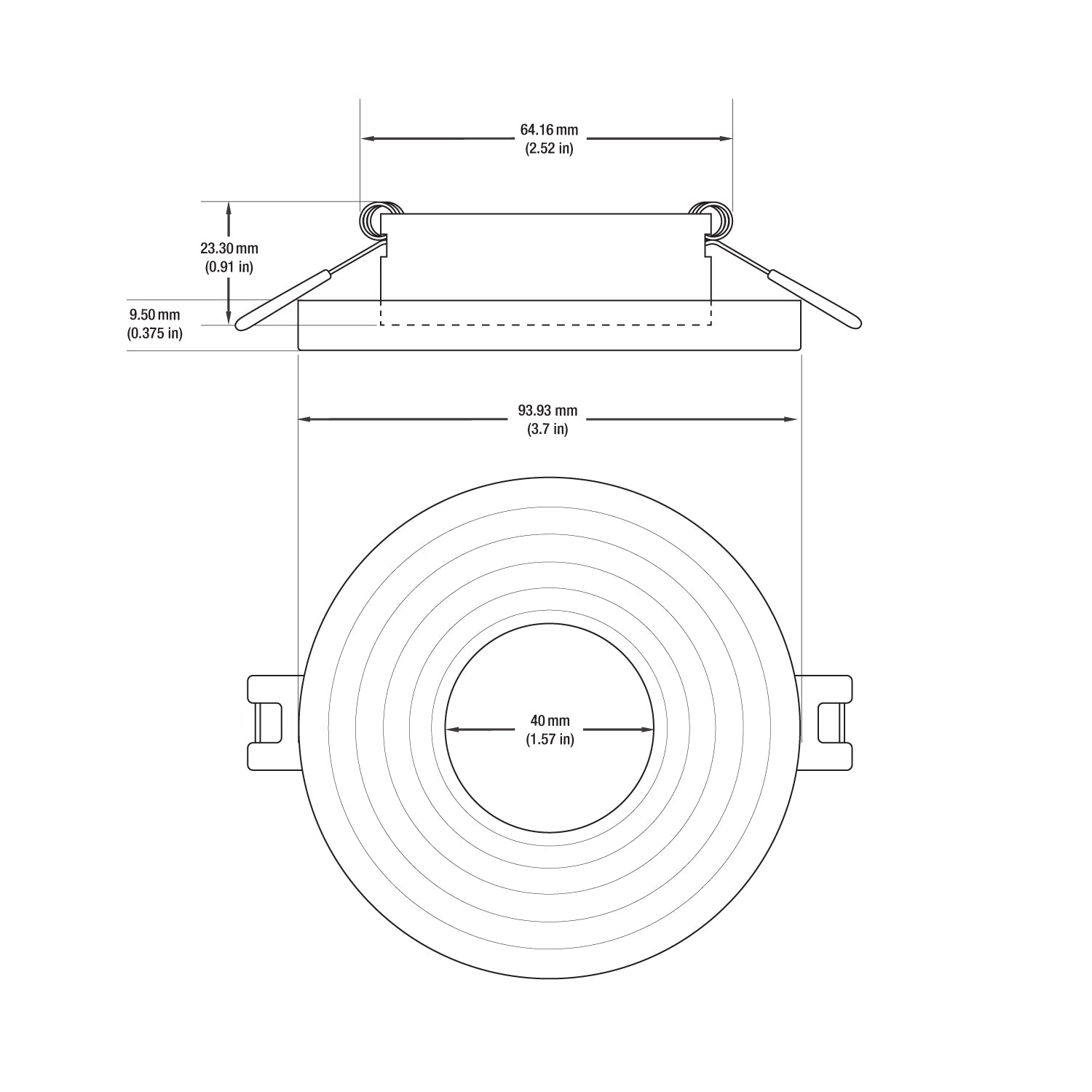 VBD-MTR-13C Low Voltage IC Rated Recessed Light Trim