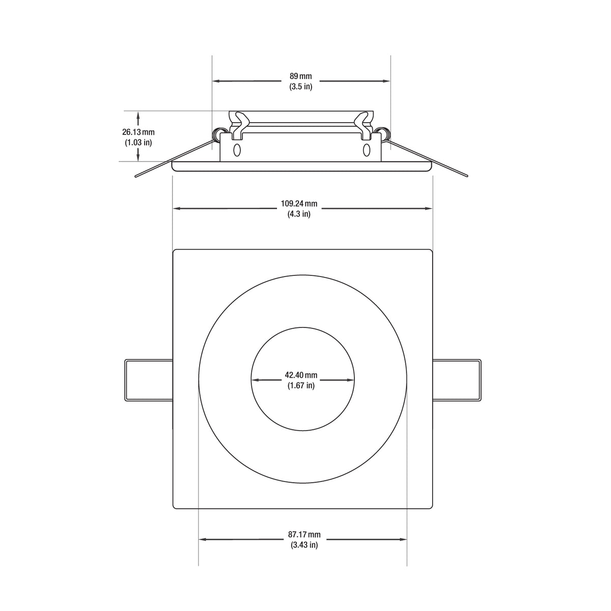 VBD-MTR-59T Low Voltage IC Rated Recessed Light Trim