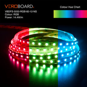VBDFS-5050-RGB-60-12-NS Color Changing LED Strip, 14.4W/m(4.5W/ft) RGB