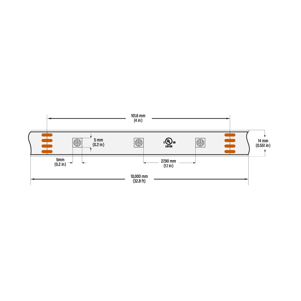 VBDFS-5050-RGB-30-12-WP Color Changing LED Strip, 7.2W/m(2.2W/ft) RGB