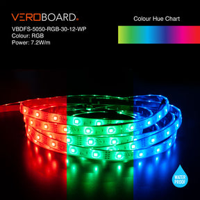 VBDFS-5050-RGB-30-12-WP Color Changing LED Strip, 7.2W/m(2.2W/ft) RGB
