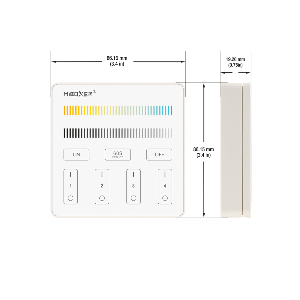 VBD-HYB4Z-WR Smart Touch Panel Remote Controller Dim & CCT