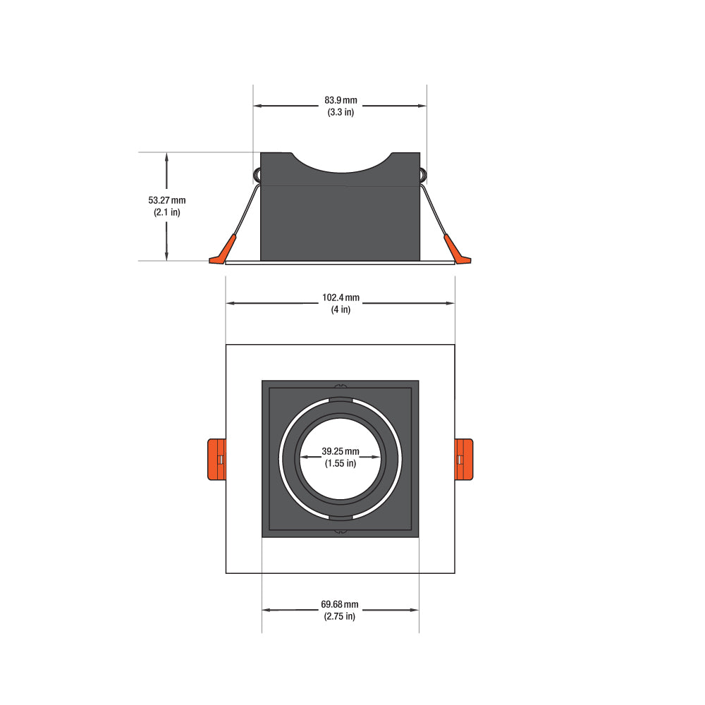 VBD-MTR-76T Low Voltage IC Rated Recessed Light Trim
