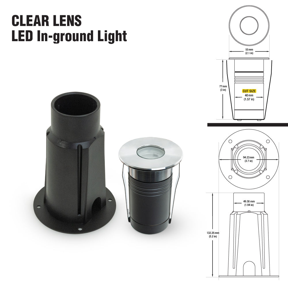 VBD-B2WDR0157A-C 2 inch Outdoor Round Recessed LED Inground Light