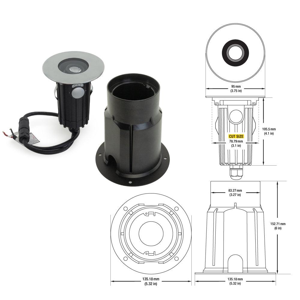 VBD-XB2CFR0157 3.75 inch Outdoor Round Adjustable Beam Direction In-ground Light