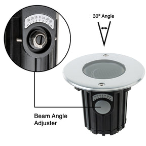 VBD-XB2DFR0257 4.5 inch Outdoor Round Adjustable Beam Direction Up In-ground light, veroboard