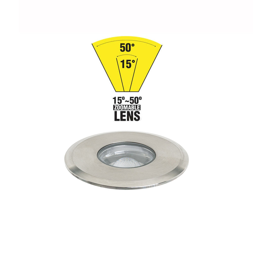 VBD-UL-8W-COB-0800-J 3 inch Outdoor Round Adjustable Beam Direction Inground light