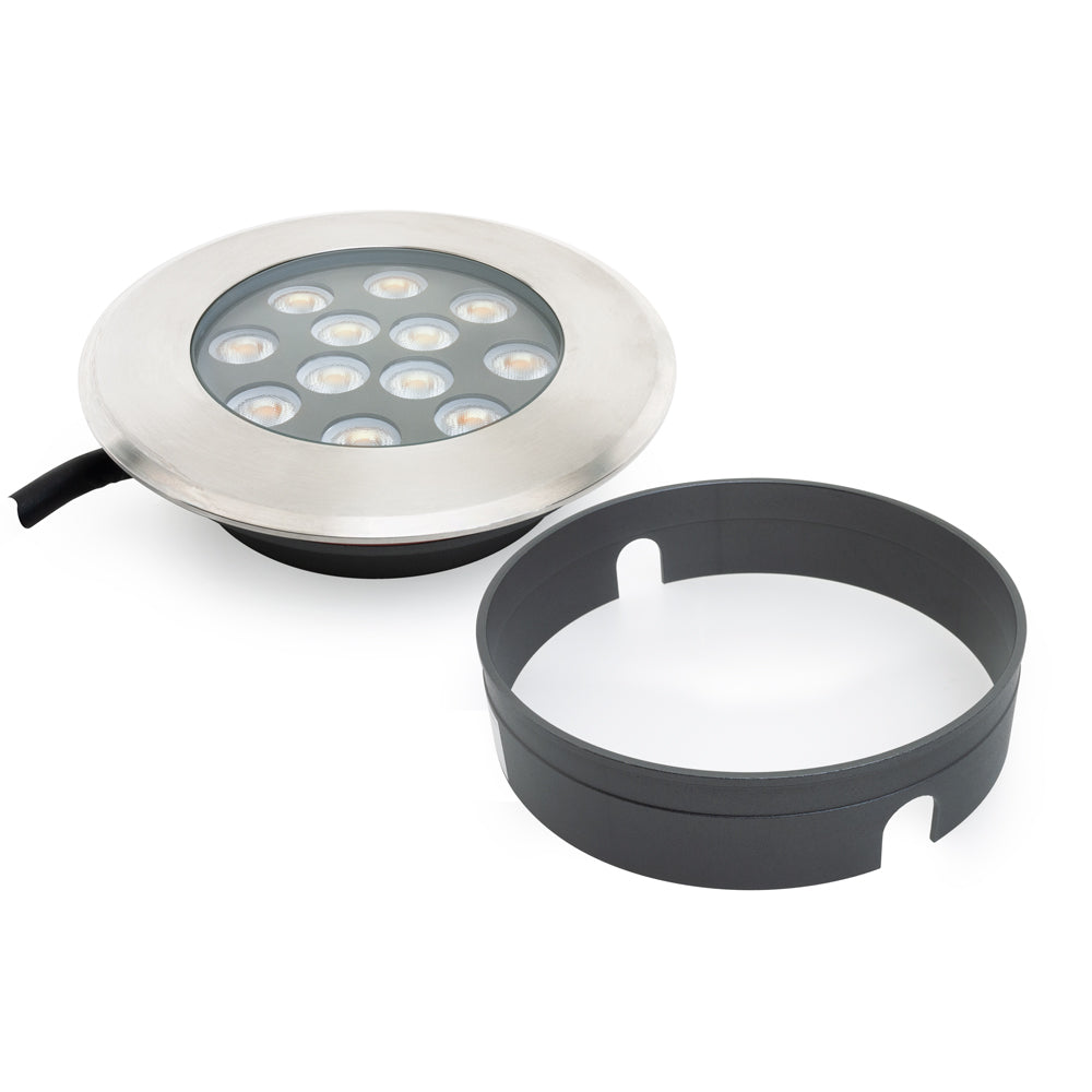 VBD-UL-1201-1500-I 6 inch Outdoor Round Shallow Recessed inground light, veroboard